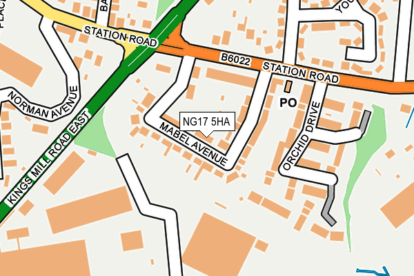 NG17 5HA map - OS OpenMap – Local (Ordnance Survey)