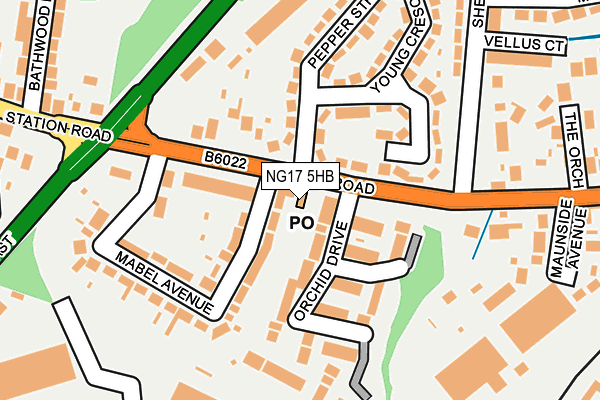 NG17 5HB map - OS OpenMap – Local (Ordnance Survey)
