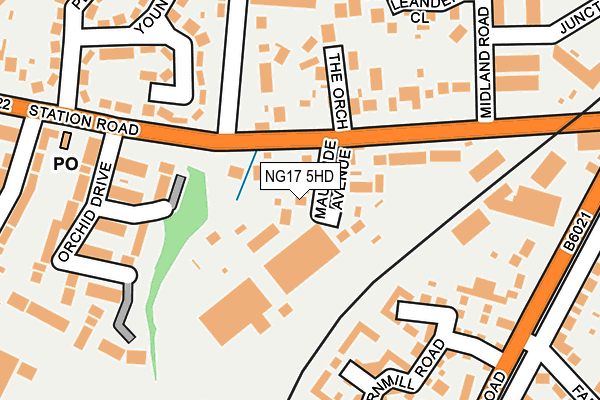 NG17 5HD map - OS OpenMap – Local (Ordnance Survey)