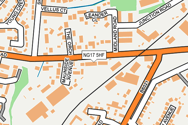 NG17 5HF map - OS OpenMap – Local (Ordnance Survey)