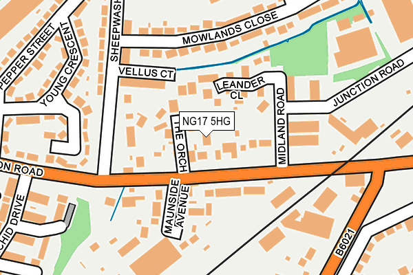 NG17 5HG map - OS OpenMap – Local (Ordnance Survey)