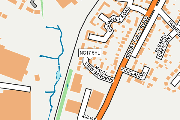 NG17 5HL map - OS OpenMap – Local (Ordnance Survey)