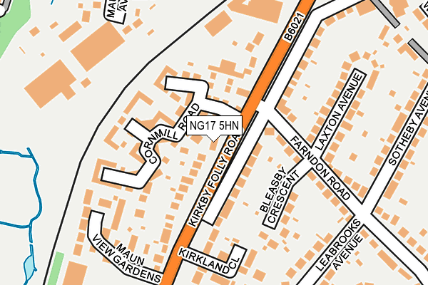 NG17 5HN map - OS OpenMap – Local (Ordnance Survey)