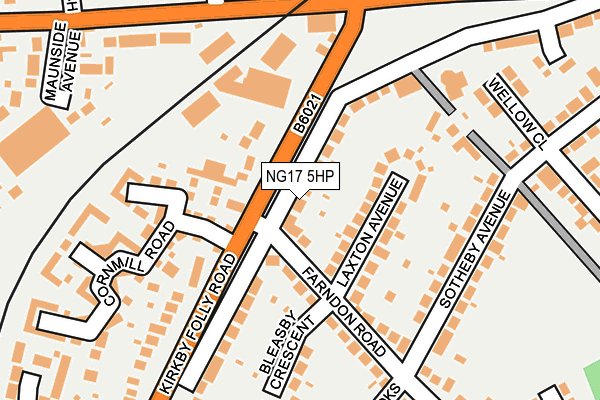 NG17 5HP map - OS OpenMap – Local (Ordnance Survey)