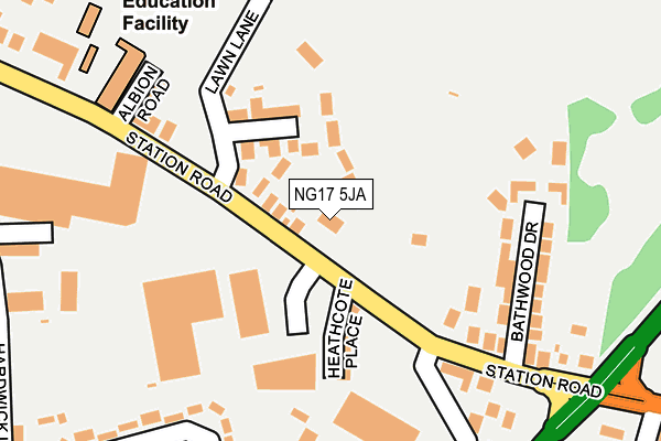 NG17 5JA map - OS OpenMap – Local (Ordnance Survey)
