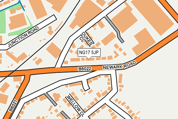 NG17 5JP map - OS OpenMap – Local (Ordnance Survey)