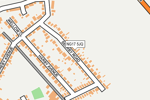 NG17 5JQ map - OS OpenMap – Local (Ordnance Survey)