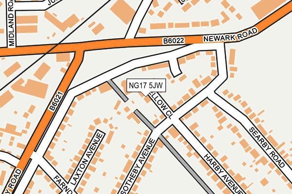 NG17 5JW map - OS OpenMap – Local (Ordnance Survey)