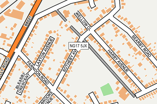 NG17 5JX map - OS OpenMap – Local (Ordnance Survey)