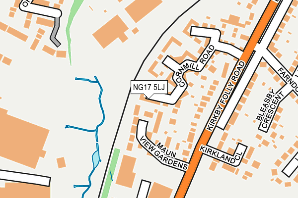 NG17 5LJ map - OS OpenMap – Local (Ordnance Survey)