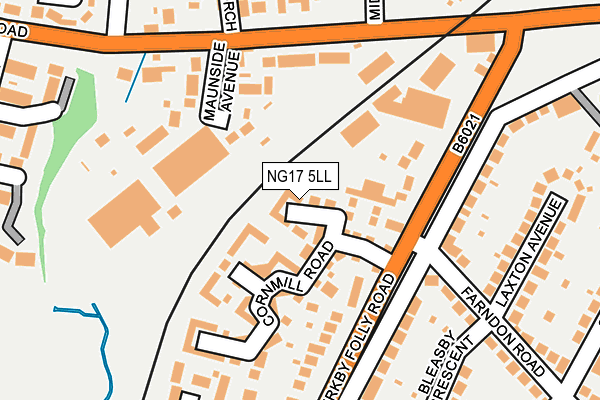 NG17 5LL map - OS OpenMap – Local (Ordnance Survey)