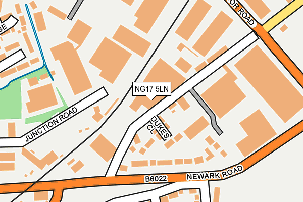 NG17 5LN map - OS OpenMap – Local (Ordnance Survey)