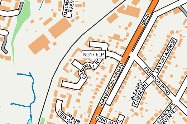 NG17 5LP map - OS OpenMap – Local (Ordnance Survey)