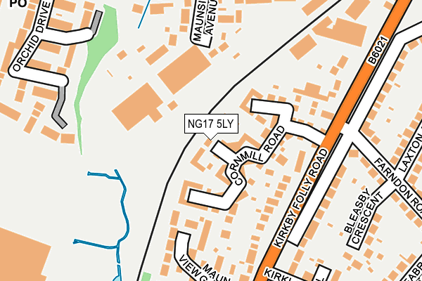 NG17 5LY map - OS OpenMap – Local (Ordnance Survey)
