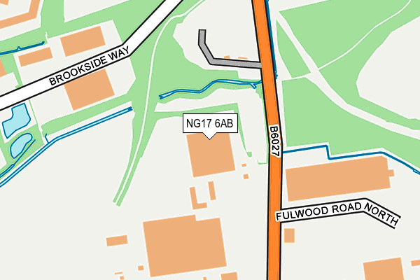 NG17 6AB map - OS OpenMap – Local (Ordnance Survey)