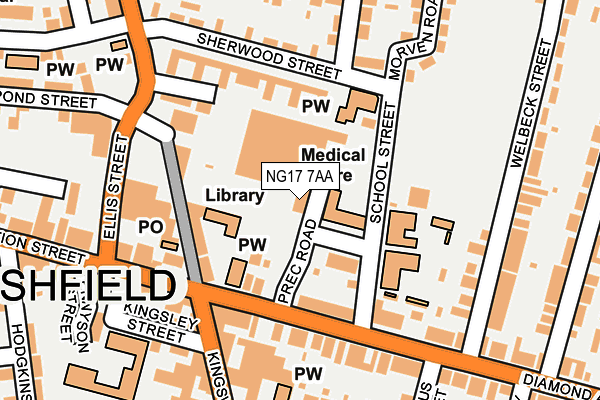 NG17 7AA map - OS OpenMap – Local (Ordnance Survey)
