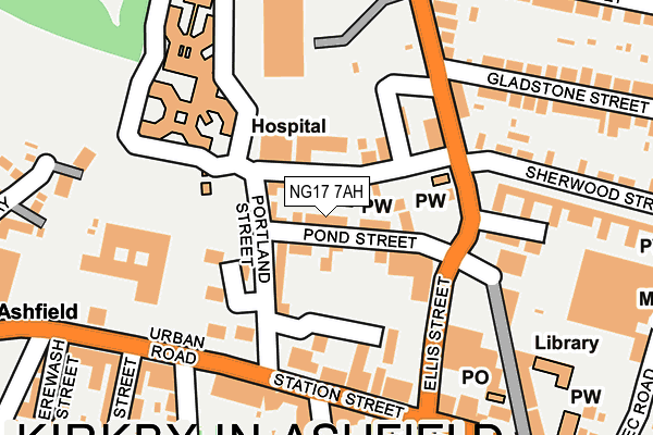 NG17 7AH map - OS OpenMap – Local (Ordnance Survey)