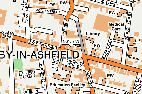 Map of ASHFIELD THERAPY CENTRE LTD at local scale