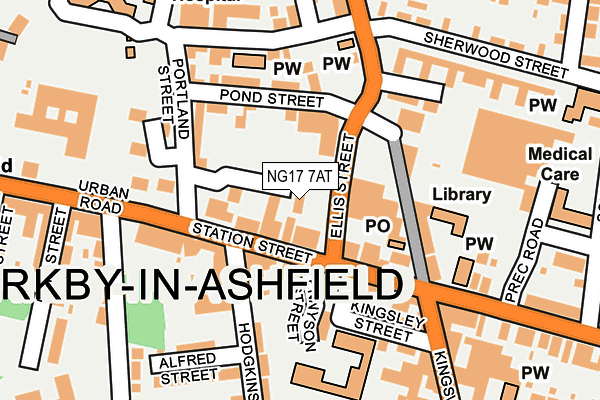 NG17 7AT map - OS OpenMap – Local (Ordnance Survey)