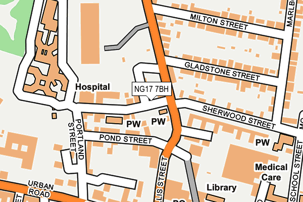 NG17 7BH map - OS OpenMap – Local (Ordnance Survey)
