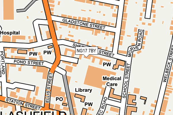 NG17 7BY map - OS OpenMap – Local (Ordnance Survey)