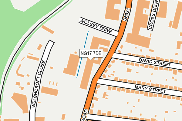 NG17 7DE map - OS OpenMap – Local (Ordnance Survey)