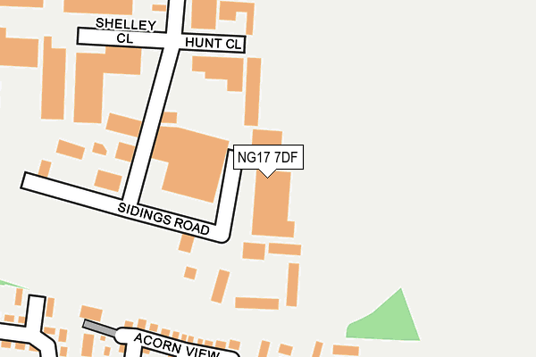 NG17 7DF map - OS OpenMap – Local (Ordnance Survey)