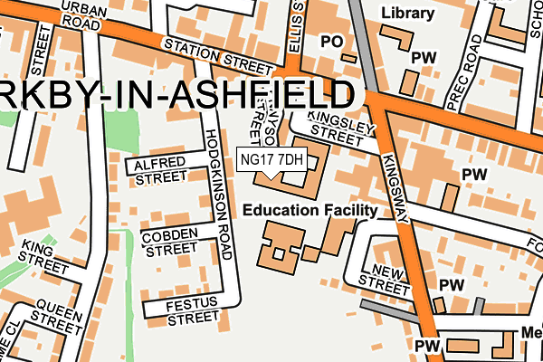 NG17 7DH map - OS OpenMap – Local (Ordnance Survey)