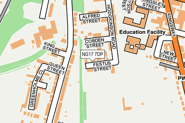 NG17 7DP map - OS OpenMap – Local (Ordnance Survey)