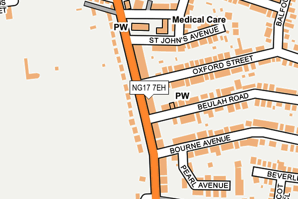 NG17 7EH map - OS OpenMap – Local (Ordnance Survey)
