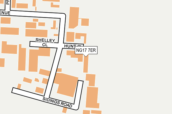 NG17 7ER map - OS OpenMap – Local (Ordnance Survey)