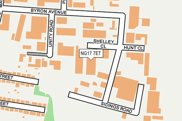 NG17 7ET map - OS OpenMap – Local (Ordnance Survey)