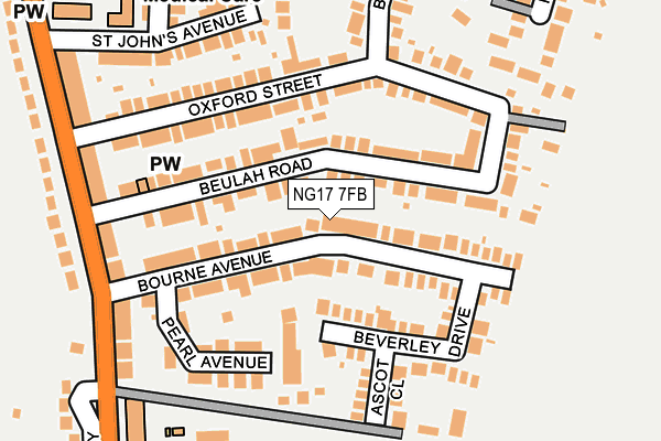 NG17 7FB map - OS OpenMap – Local (Ordnance Survey)