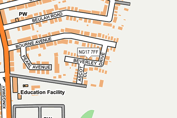 NG17 7FF map - OS OpenMap – Local (Ordnance Survey)