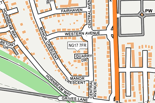 NG17 7FR map - OS OpenMap – Local (Ordnance Survey)