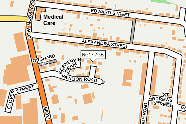 NG17 7GB map - OS OpenMap – Local (Ordnance Survey)