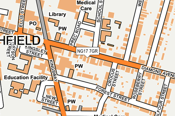 NG17 7GR map - OS OpenMap – Local (Ordnance Survey)
