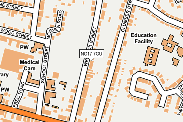 NG17 7GU map - OS OpenMap – Local (Ordnance Survey)