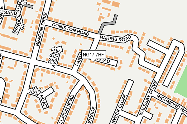 NG17 7HF map - OS OpenMap – Local (Ordnance Survey)