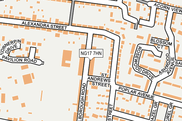 NG17 7HN map - OS OpenMap – Local (Ordnance Survey)