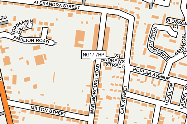NG17 7HP map - OS OpenMap – Local (Ordnance Survey)