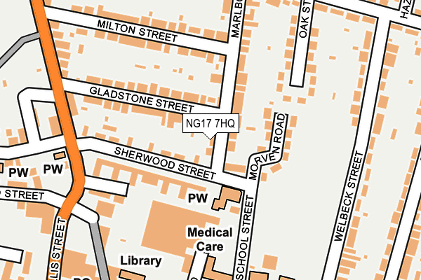 NG17 7HQ map - OS OpenMap – Local (Ordnance Survey)