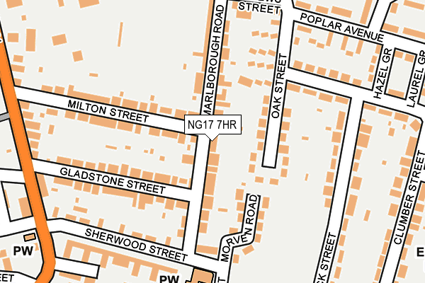 NG17 7HR map - OS OpenMap – Local (Ordnance Survey)