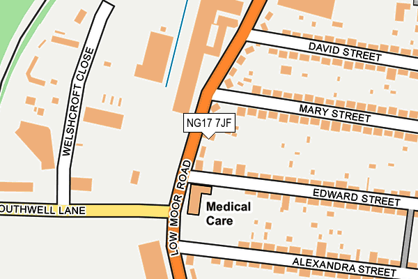 NG17 7JF map - OS OpenMap – Local (Ordnance Survey)