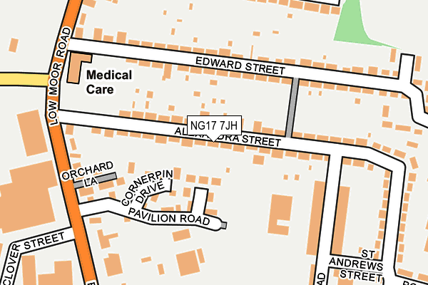 NG17 7JH map - OS OpenMap – Local (Ordnance Survey)