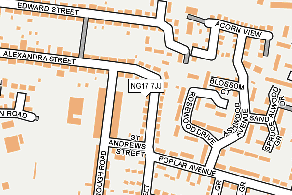 NG17 7JJ map - OS OpenMap – Local (Ordnance Survey)