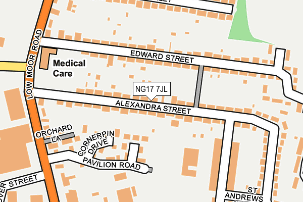 NG17 7JL map - OS OpenMap – Local (Ordnance Survey)