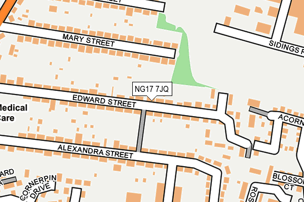 NG17 7JQ map - OS OpenMap – Local (Ordnance Survey)