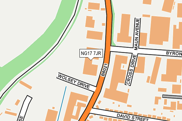 NG17 7JR map - OS OpenMap – Local (Ordnance Survey)