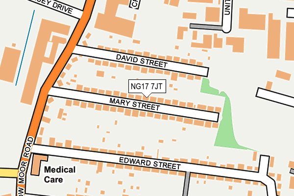 NG17 7JT map - OS OpenMap – Local (Ordnance Survey)